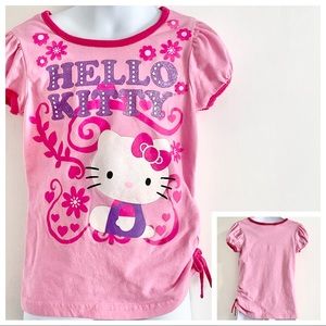 Girl’s Sanrio HELLO KITTY Glitter Ruched Tee